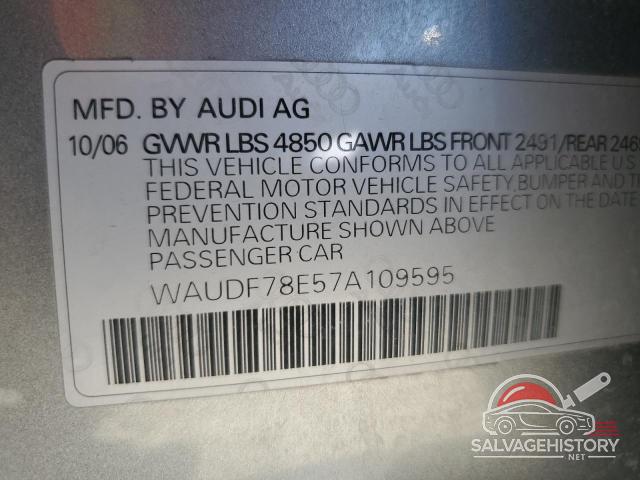 WAUDF78E57A109595 2007 AUDI A4 photo no. 13