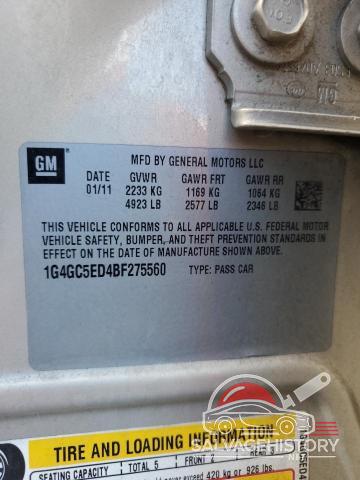 1G4GC5ED4BF275560 2011 BUICK LACROSSE photo no. 13