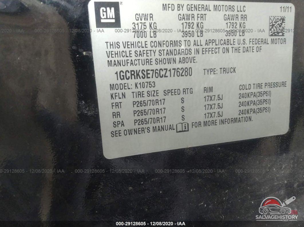 1GCRKSE76CZ176280 2012 CHEVROLET SILVERADO 1500 photo no. 9