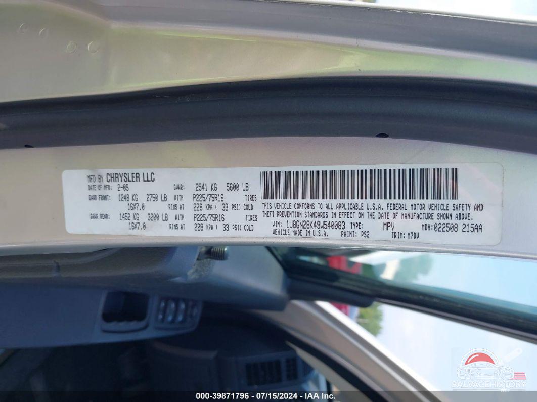 1J8GN28K49W540083 2009 JEEP LIBERTY photo no. 9