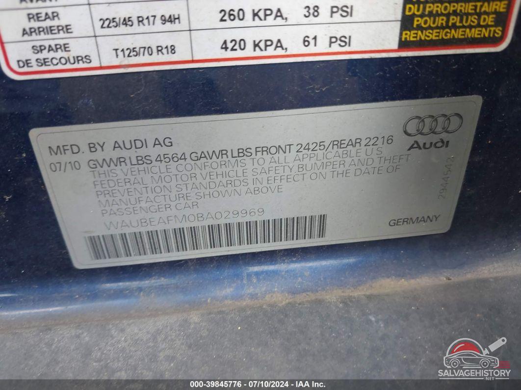 WAUBEAFM0BA029969 2011 AUDI A3 photo no. 9
