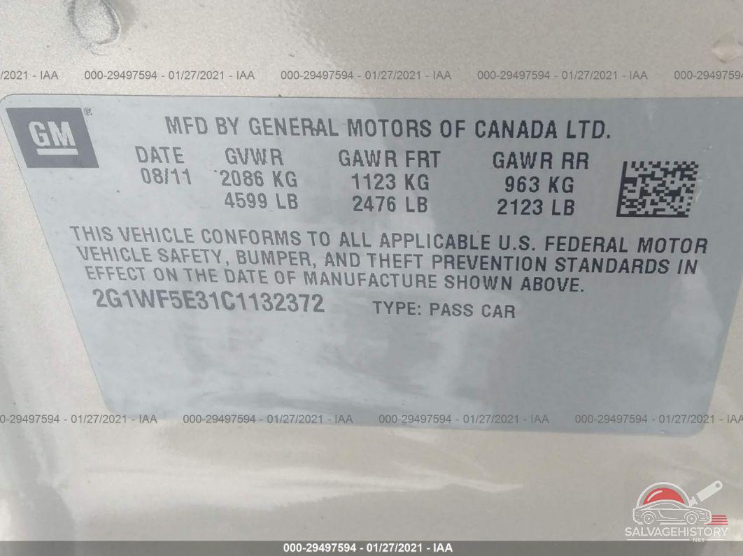 2G1WF5E31C1132372 2012 CHEVROLET IMPALA photo no. 9