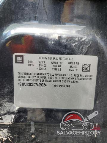 1G1PJ5SC2C7409024 2012 CHEVROLET CRUZE photo no. 13