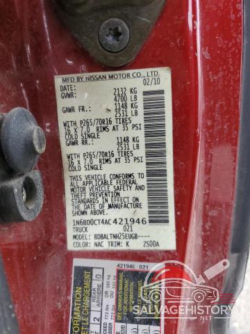 1N6BD0CT4AC421946 2010 NISSAN FRONTIER photo no. 12