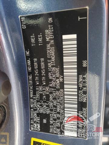 5TDZZRFH0JS283058 2018 TOYOTA HIGHLANDER photo no. 13