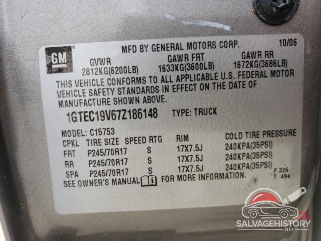 1GTEC19V67Z186148 2007 GMC SIERRA photo no. 13