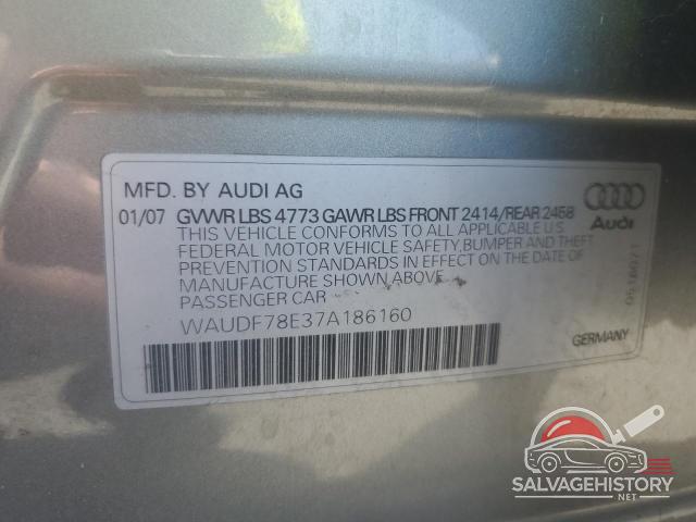 WAUDF78E37A186160 2007 AUDI A4 photo no. 12