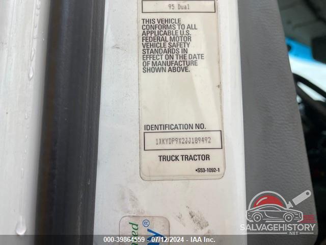 1XKYDP9X2JJ189492 2018 KENWORTH T680 photo no. 9