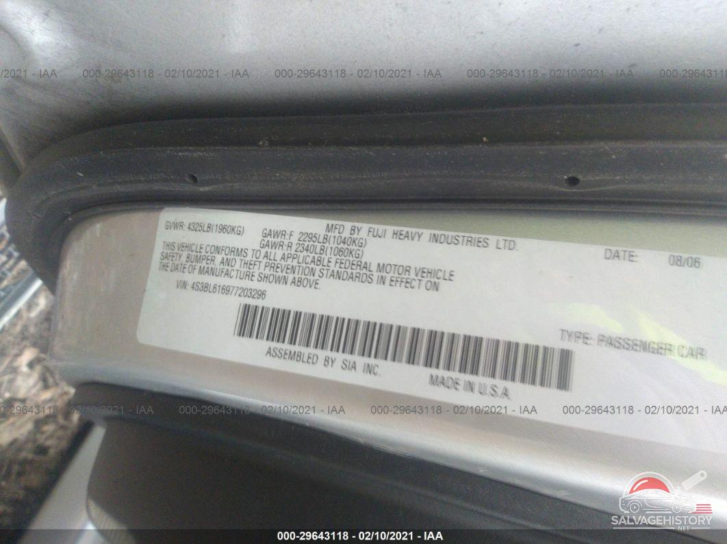 4S3BL616977203296 2007 SUBARU LEGACY SEDAN photo no. 9