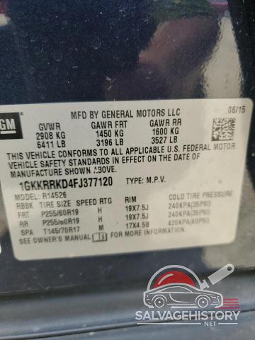 1GKKRRKD4FJ377120 2015 GMC ACADIA photo no. 13