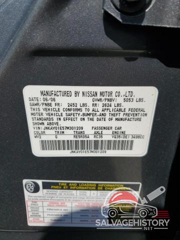 JNKAY01E57M301209 2007 INFINITI M35 photo no. 12