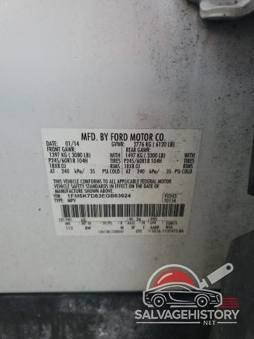 1FM5K7D83EGB63924 2014 FORD EXPLORER photo no. 13
