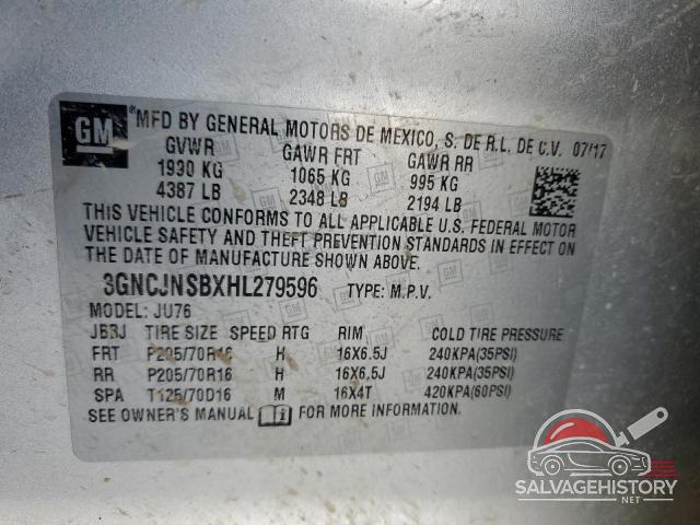 3GNCJNSBXHL279596 2017 CHEVROLET TRAX photo no. 12