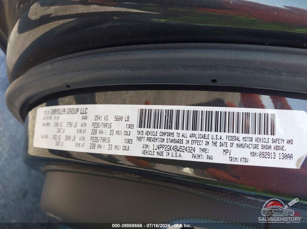 1J4PP2GK4BW524324 2011 JEEP LIBERTY photo no. 9