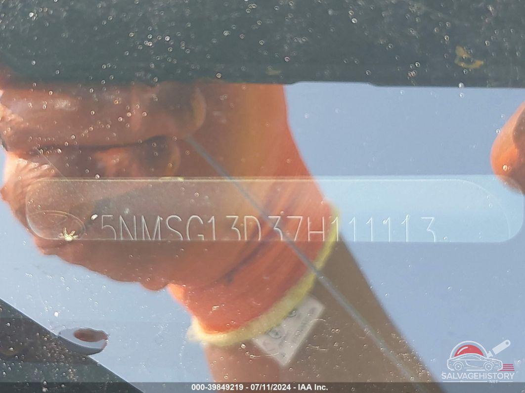5NMSG13D37H111113 2007 HYUNDAI SANTA FE photo no. 9