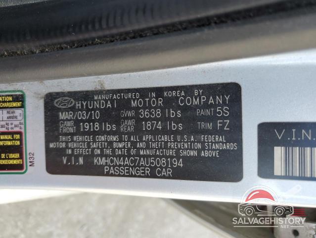 KMHCN4AC7AU508194 2010 HYUNDAI ACCENT photo no. 12