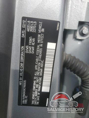 YV1940ASXC1160035 2012 VOLVO S80 photo no. 12