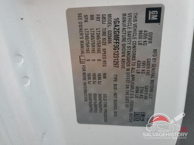 1GAZGMFF3G1231297 2016 CHEVROLET EXPRESS photo no. 14
