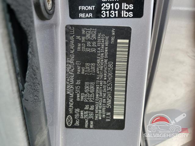 5NMSH13E57H061580 2007 HYUNDAI SANTA FE photo no. 13