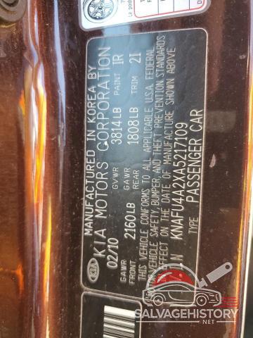 KNAFU4A2XA5217109 2010 KIA FORTE photo no. 12