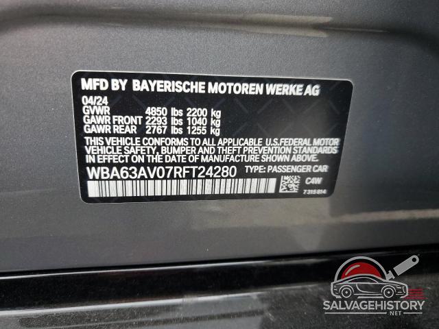 WBA63AV07RFT24280 2024 BMW 4 SERIES photo no. 12