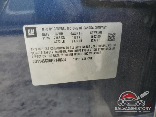 2G1145S36H9140397 2017 CHEVROLET IMPALA photo no. 12
