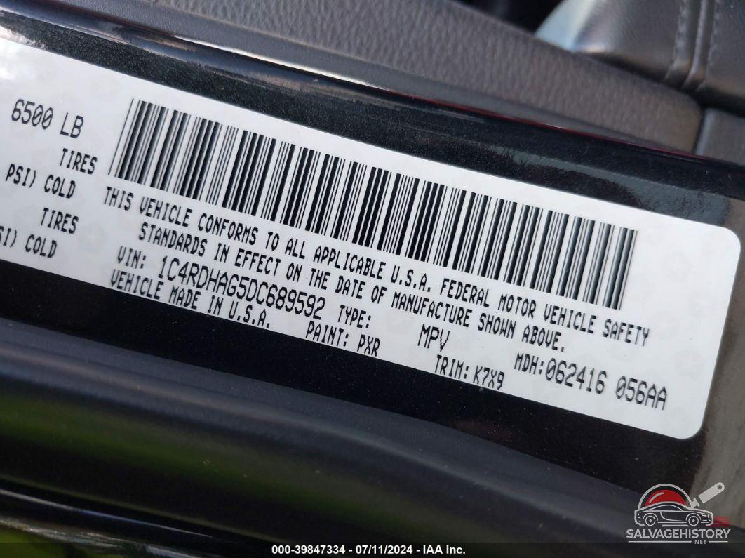 1C4RDHAG5DC689592 2013 DODGE DURANGO photo no. 9
