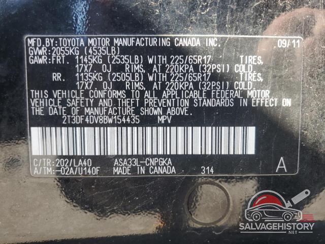 2T3DF4DV8BW154435 2011 TOYOTA RAV4 photo no. 13