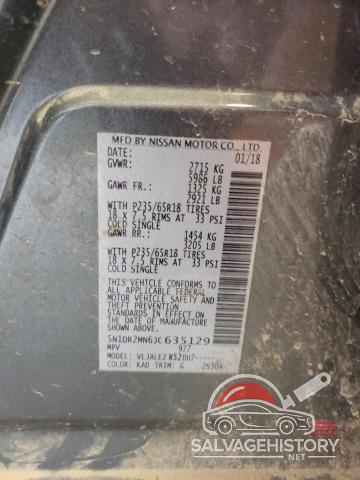5N1DR2MN6JC635129 2018 NISSAN PATHFINDER photo no. 13