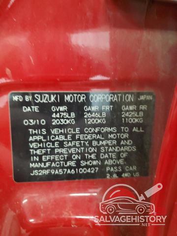 JS2RF9A57A6100427 2010 SUZUKI KIZASHI photo no. 12