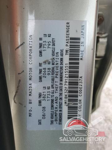 JM1BK32F791215551 2009 MAZDA 3 photo no. 12