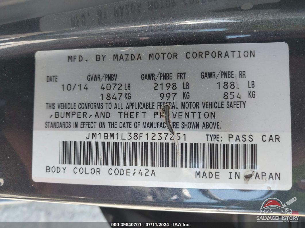 JM1BM1L38F1237251 2015 MAZDA MAZDA3 photo no. 9