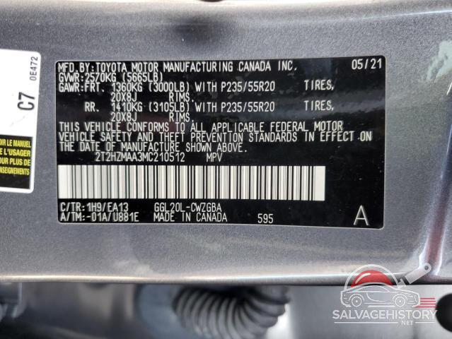 2T2HZMAA3MC210512 2021 LEXUS RX350 photo no. 14