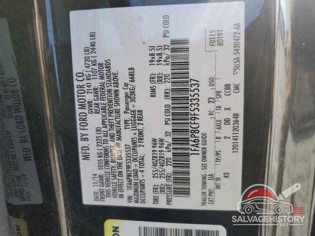 1FA6P8CF9F5335537 2015 FORD MUSTANG photo no. 12