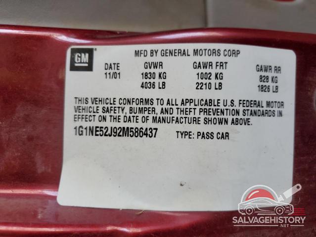 1G1NE52J92M586437 2002 CHEVROLET MALIBU photo no. 13