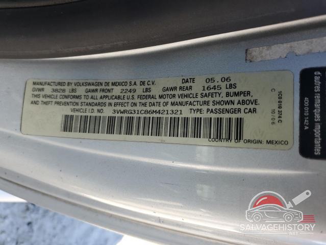 3VWRG31C86M421321 2006 VOLKSWAGEN BEETLE photo no. 12