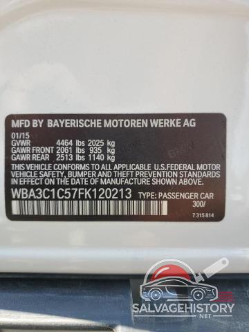 WBA3C1C57FK120213 2015 BMW 3 SERIES photo no. 13
