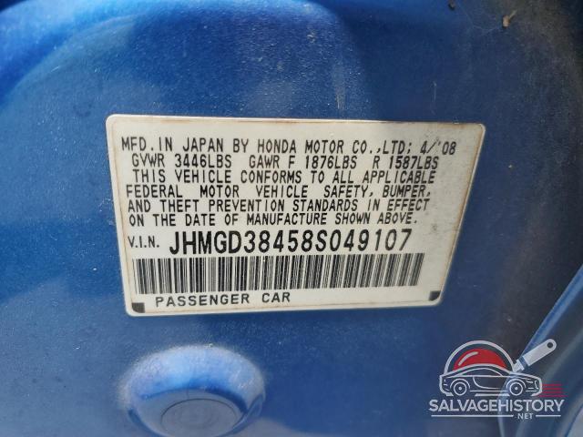 JHMGD38458S049107 2008 HONDA FIT photo no. 13