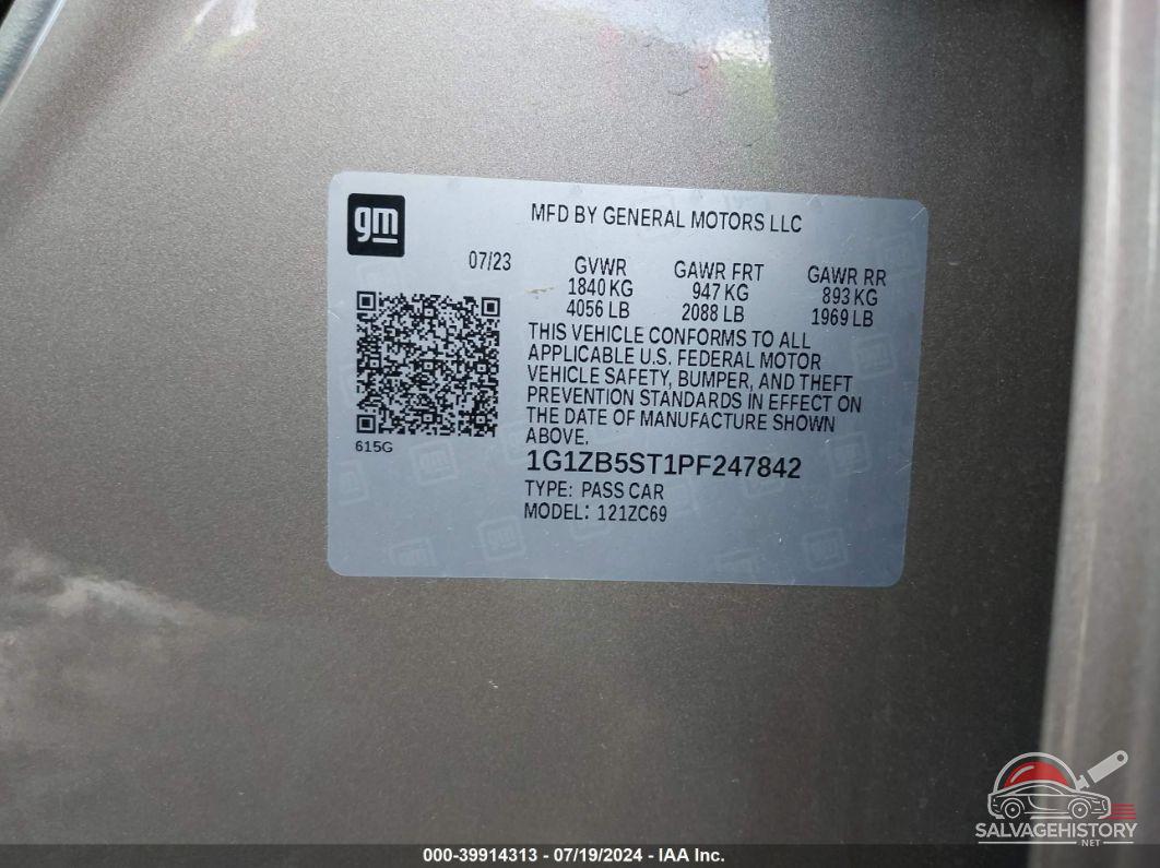 1G1ZB5ST1PF247842 2023 CHEVROLET MALIBU photo no. 9