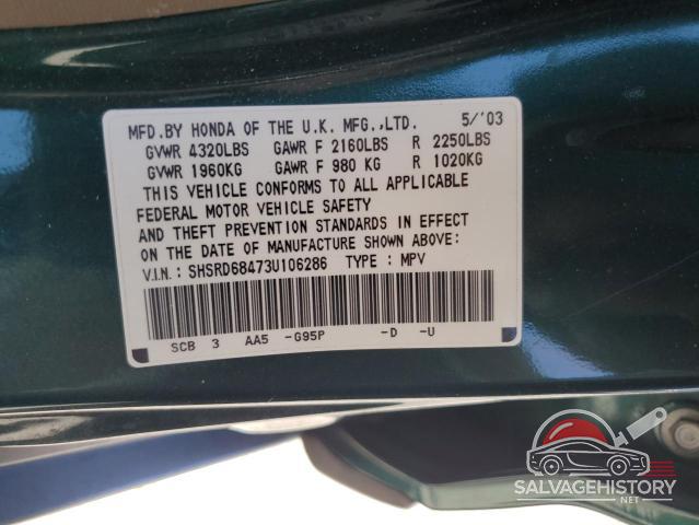 SHSRD68473U106286 2003 HONDA CRV photo no. 12