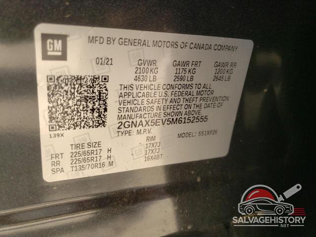 2GNAX5EV5M6152555 2021 CHEVROLET EQUINOX photo no. 12