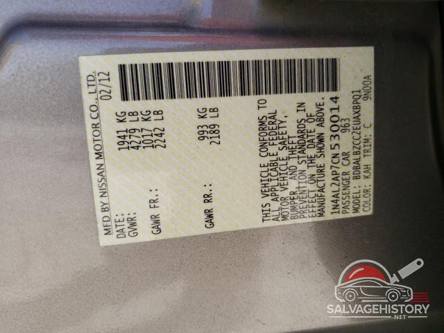 1N4AL2AP7CN530014 2012 NISSAN ALTIMA photo no. 13