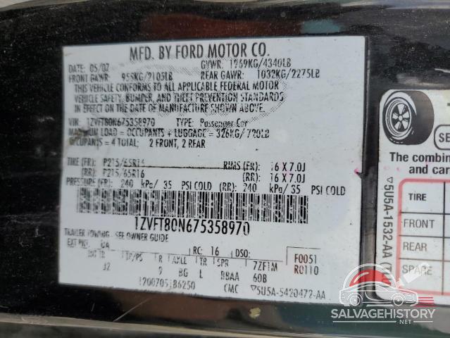 1ZVFT80N675358970 2007 FORD ALL Models photo no. 12