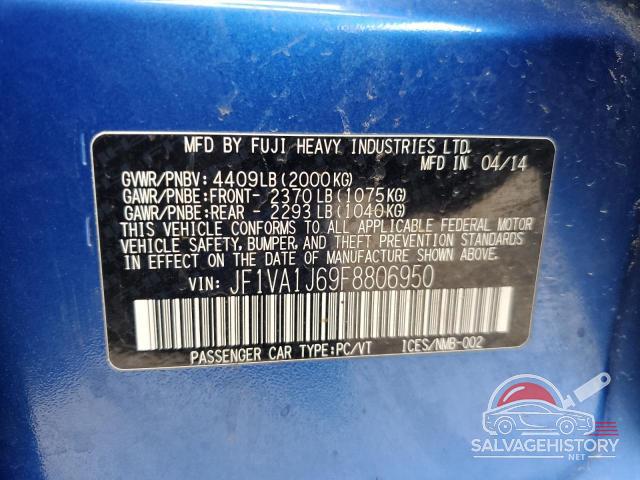 JF1VA1J69F8806950 2015 SUBARU WRX photo no. 12