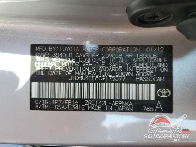 JTDBU4EE8C9175377 2012 TOYOTA COROLLA photo no. 13