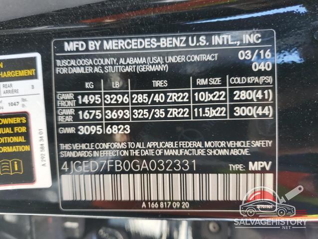 4JGED7FB0GA032331 2016 MERCEDES-BENZ GLE-CLASS photo no. 13