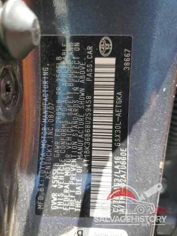 4T1BK36B68U259458 2008 TOYOTA AVALON photo no. 12