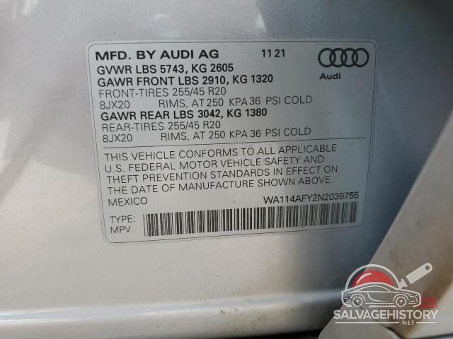 WA114AFY2N2039755 2022 AUDI SQ5 SPORTB photo no. 13