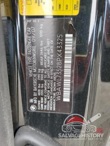 WBAWL73528PX43325 2008 BMW 3 SERIES photo no. 12