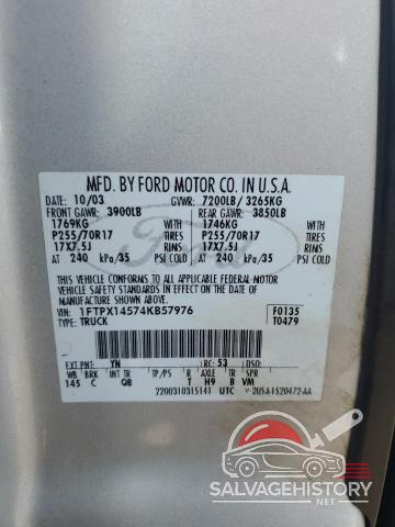 1FTPX14574KB57976 2004 FORD All Models photo no. 12
